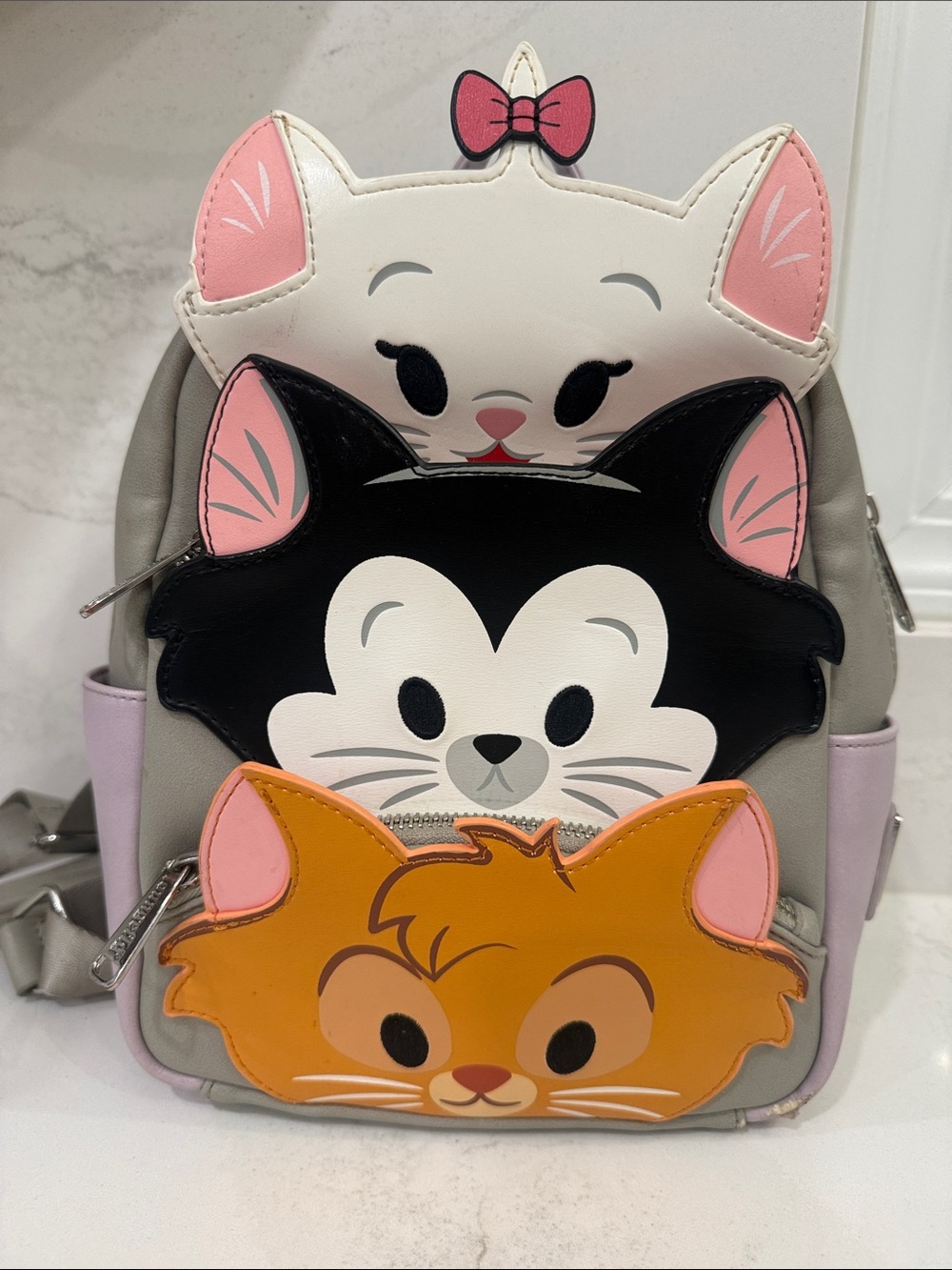 Loungefly Disney Aristocats Mini Backpack featuring Marie, Berlioz, and Toulouse